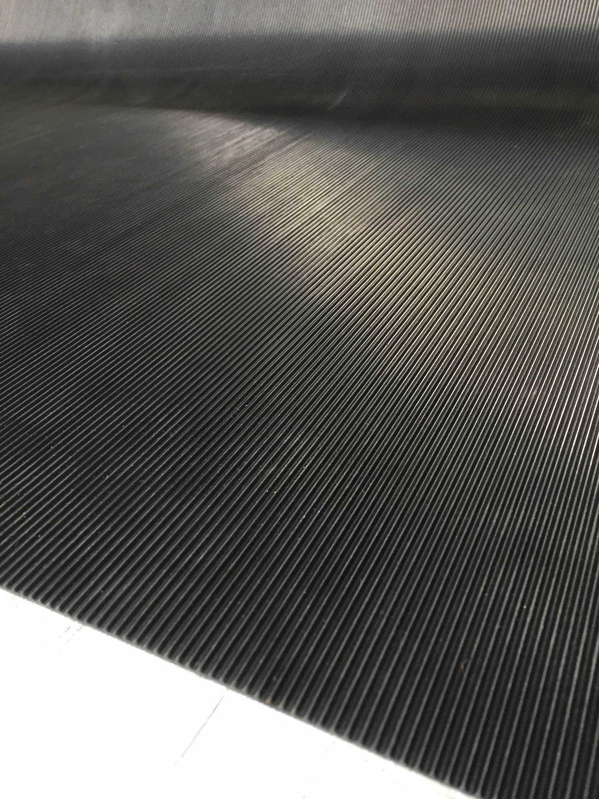 Tenex 5535210 36" x 75' Black Vinyl Ribbed Corrugated Floor Matting Runner 